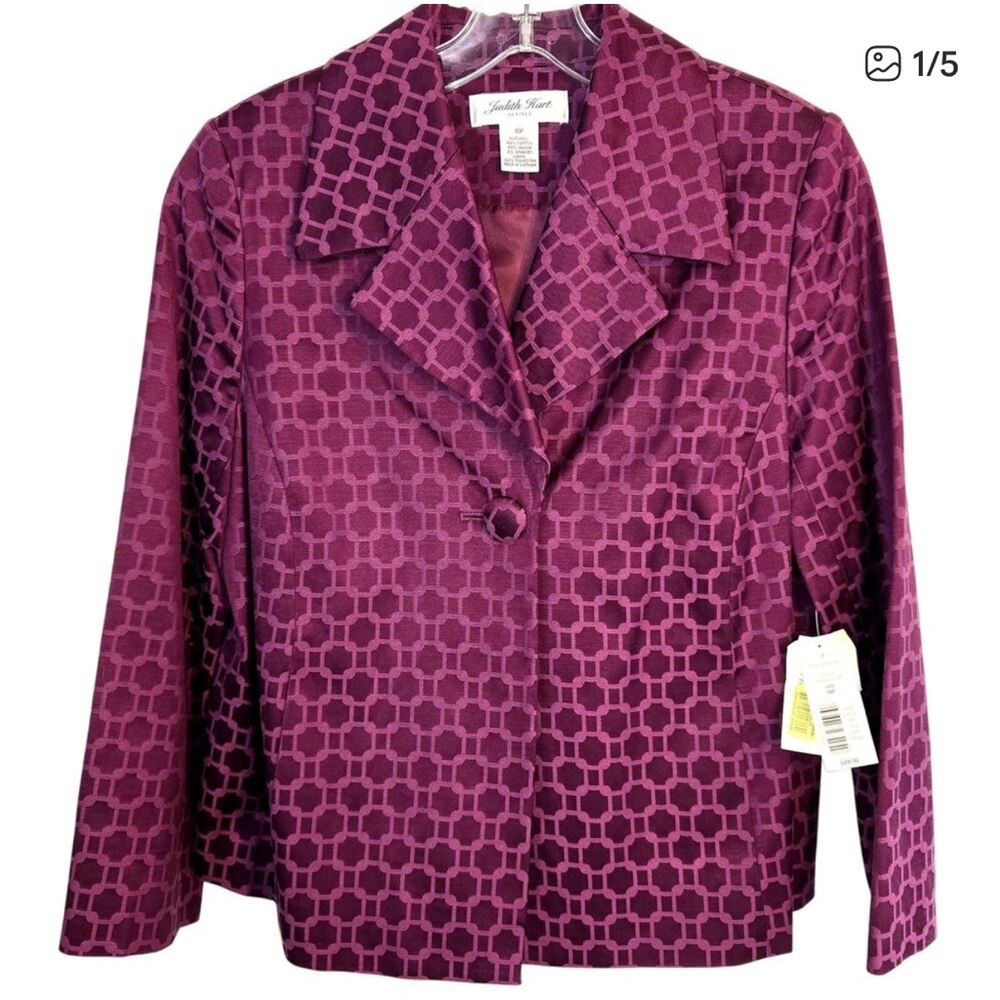 NWT Judith Hart 10P Women's Blazer Purple Suit Coat Petite Size Medium M PM New